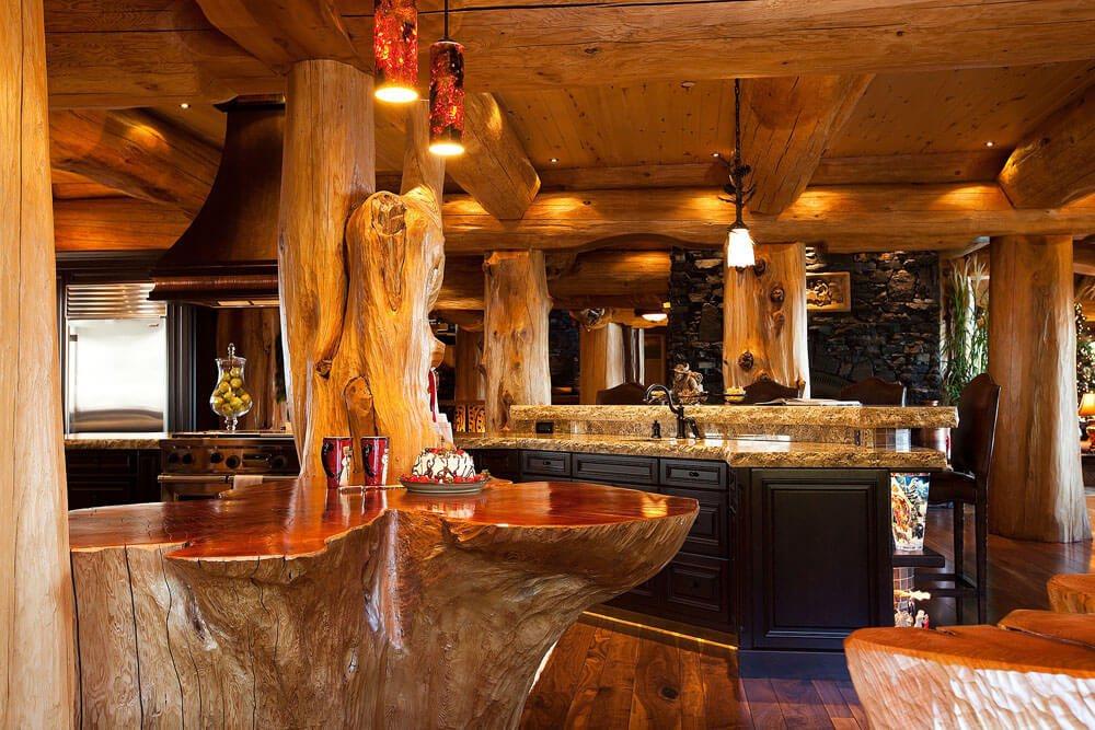 Кухня в доме по технологии Post and Beam